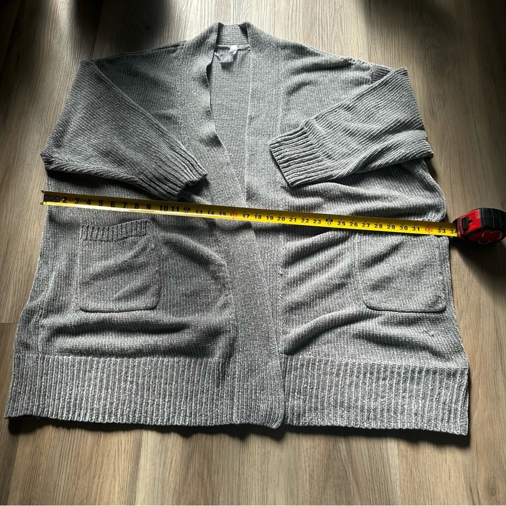Lane Bryant Cacique Oversized Silver Chenile Women's Lounge Cardigan 26/28 SALE! - Picture 7 of 11